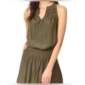 EUC! Ramy Brook Hilton Mini Dress Sleeveless in Olive Green S Med Lrg. LUXURY